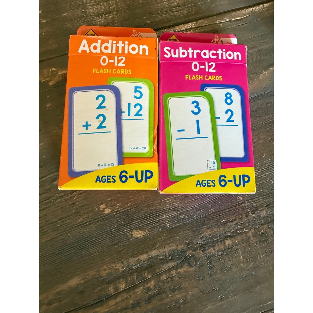 Addition‎ Subtraction Flash Cards 0-12 Ages 6+ Learning Education